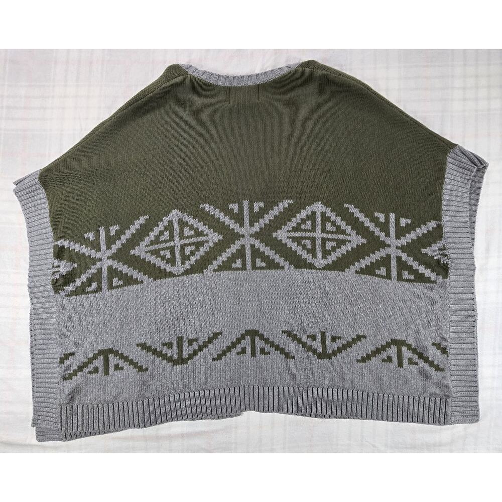 Banana Republic Heritage Intarsia Poncho Aztec Southwest Buckle Front M/L - Picture 3 of 10